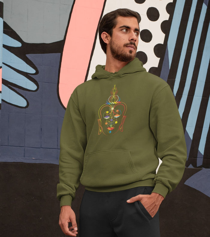 Rainbow Buddha Hoodie Choice of Colors — Image 5 by Symbolika
