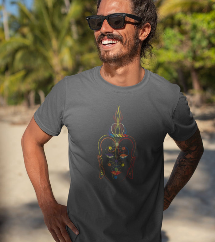 Rainbow Buddha T-Shirt Choice of Colors — visionary art by Symbolika