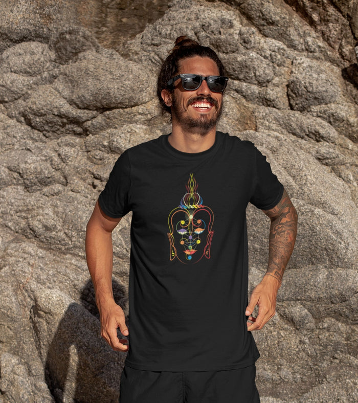 Rainbow Buddha T-Shirt Choice of Colors — Image 3 by Symbolika