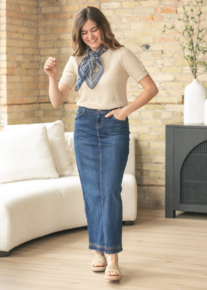 Raw Hem Rib Detail Short Sleeve Top FF Tops