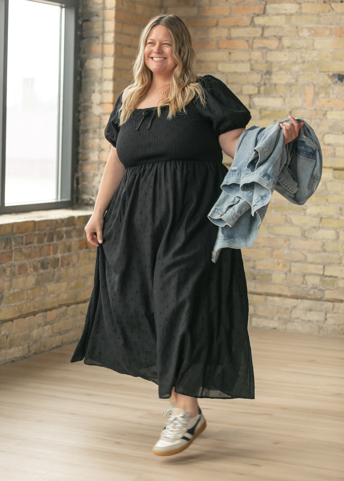 Rayna Black Eyelet Maxi Dress IC Dresses