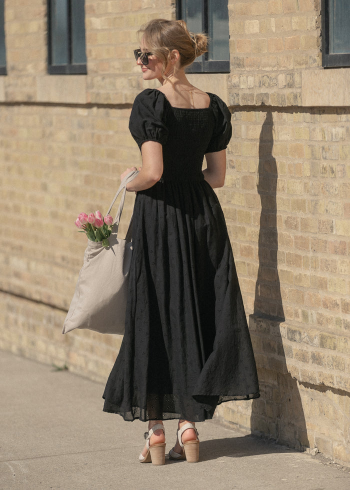 Rayna Black Eyelet Maxi Dress IC Dresses