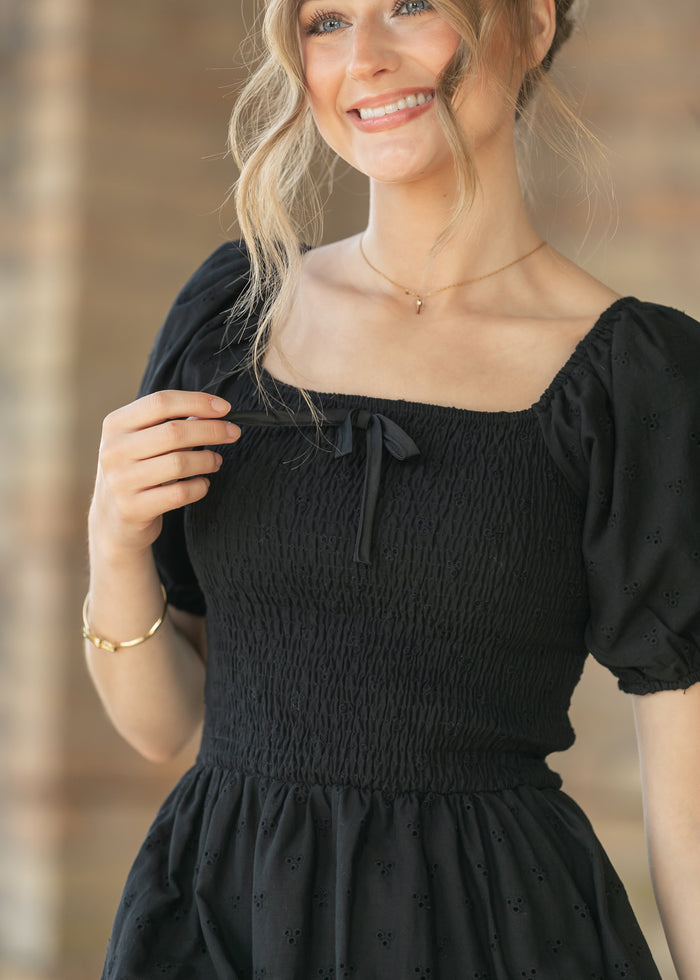 Rayna Black Eyelet Maxi Dress IC Dresses