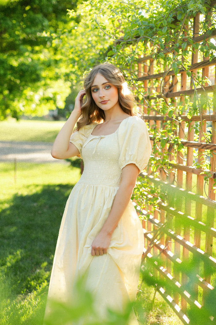 Rayna Puff Sleeve Eyelet Maxi Dress IC Dresses