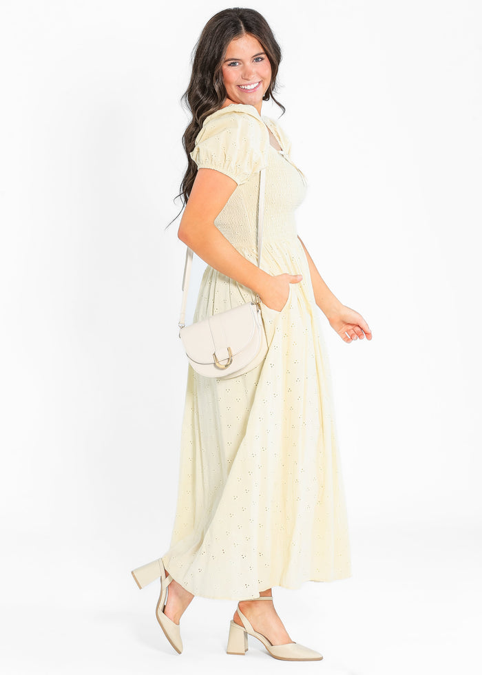 Rayna Puff Sleeve Eyelet Maxi Dress IC Dresses