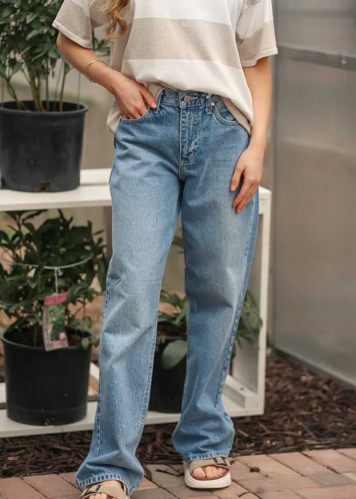 Relaxed Straight Leg Jeans FF Pants