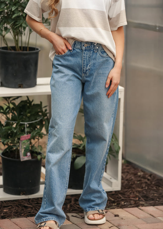 Relaxed Straight Leg Jeans FF Pants