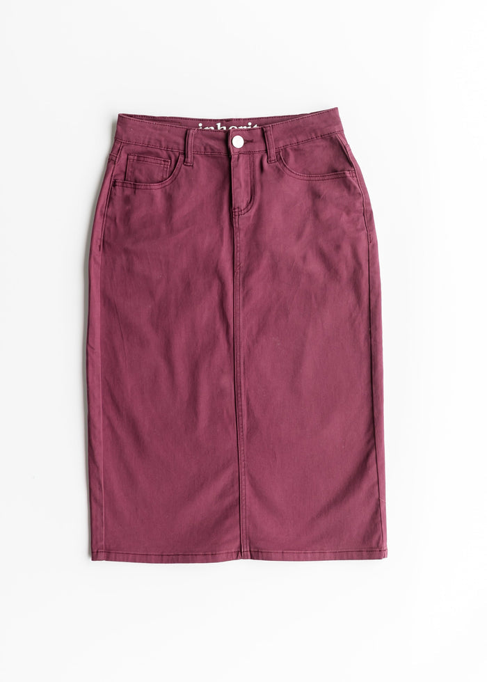 Remi Vintage Orchid Denim Midi Skirt IC Skirts