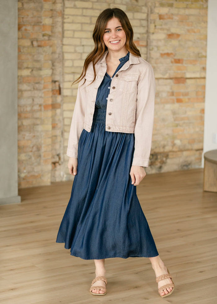 Rena Dark Chambray Midi Dress IC Dresses