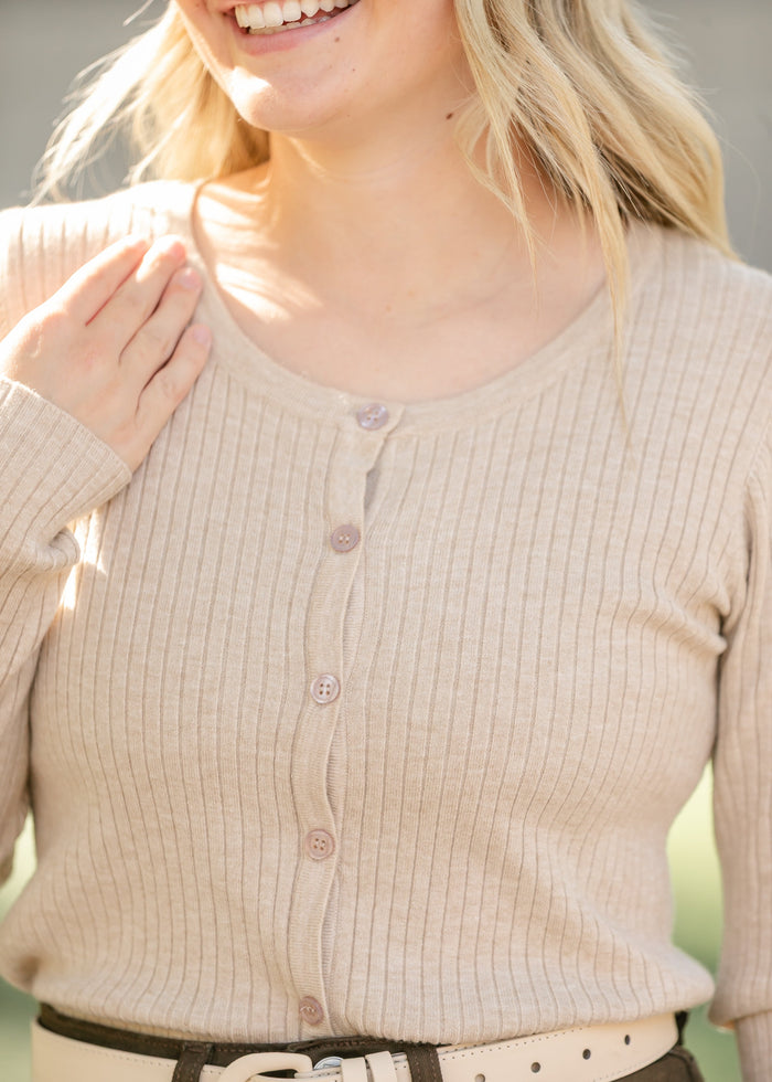 Ribbed Button Down Cardigan FF Layering Essentials
