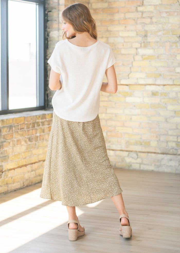 Rolled Seam Knit Sweater Tee FF Tops