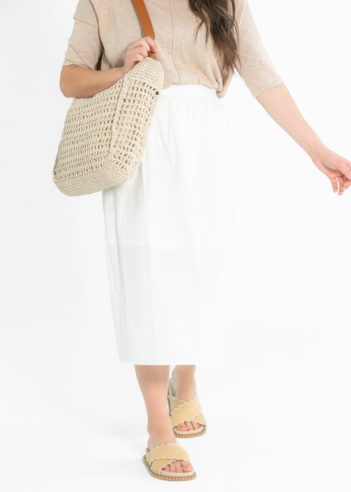 Taye Ivory A-line Midi Skirt FF Skirts