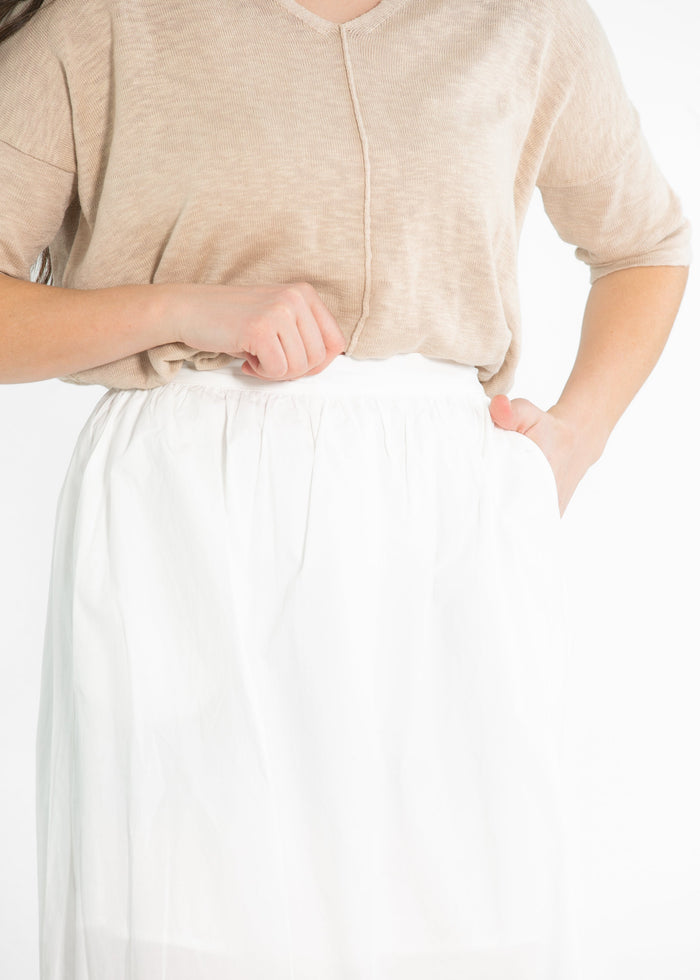 Taye Ivory A-line Midi Skirt FF Skirts