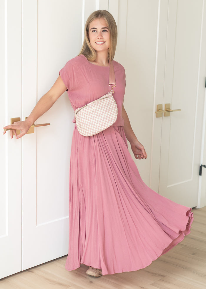 Rose Gauze Maxi Skirt & Top Set FF Tops