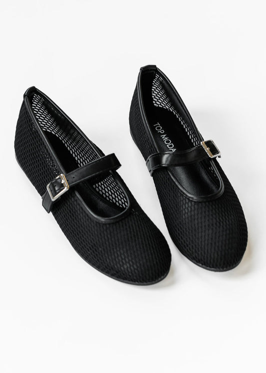 Round Toe Mesh Ballet Flat Shoes
