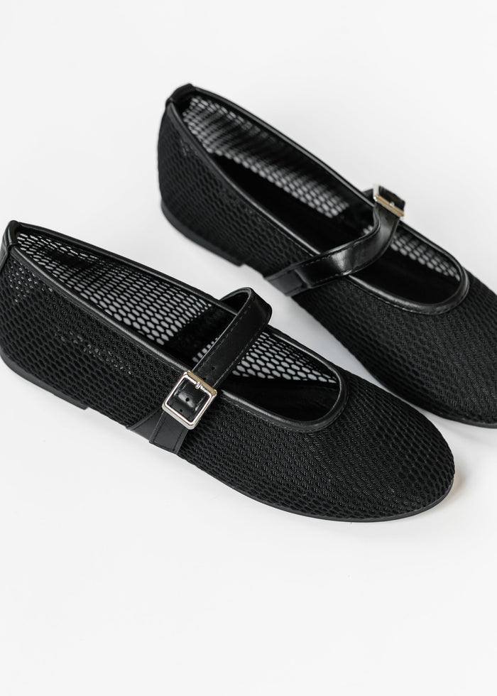 Round Toe Mesh Ballet Flat Shoes