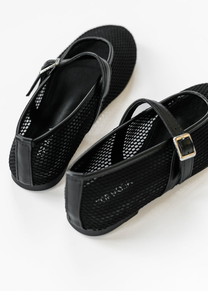 Round Toe Mesh Ballet Flat Shoes