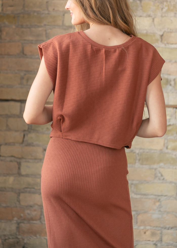 Sadie & Sage® Soft Cedar Tapered Knit Top FF Tops