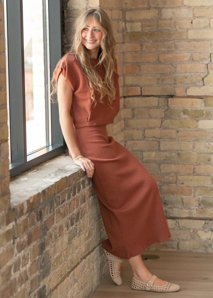 Sadie & Sage® Soft Cedar Tapered Knit Top FF Tops