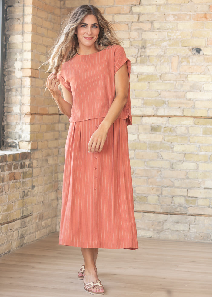 Sadie & Sage® Sugarloaf Striped Cuffed Top FF Tops