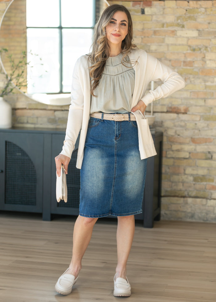 Sage Ladder Lace Flounce Sleeve Top FF Tops