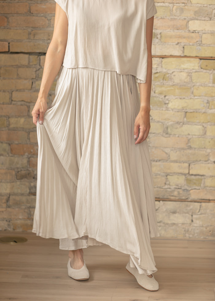 Sand Gauze Maxi Skirt & Top Set FF Tops