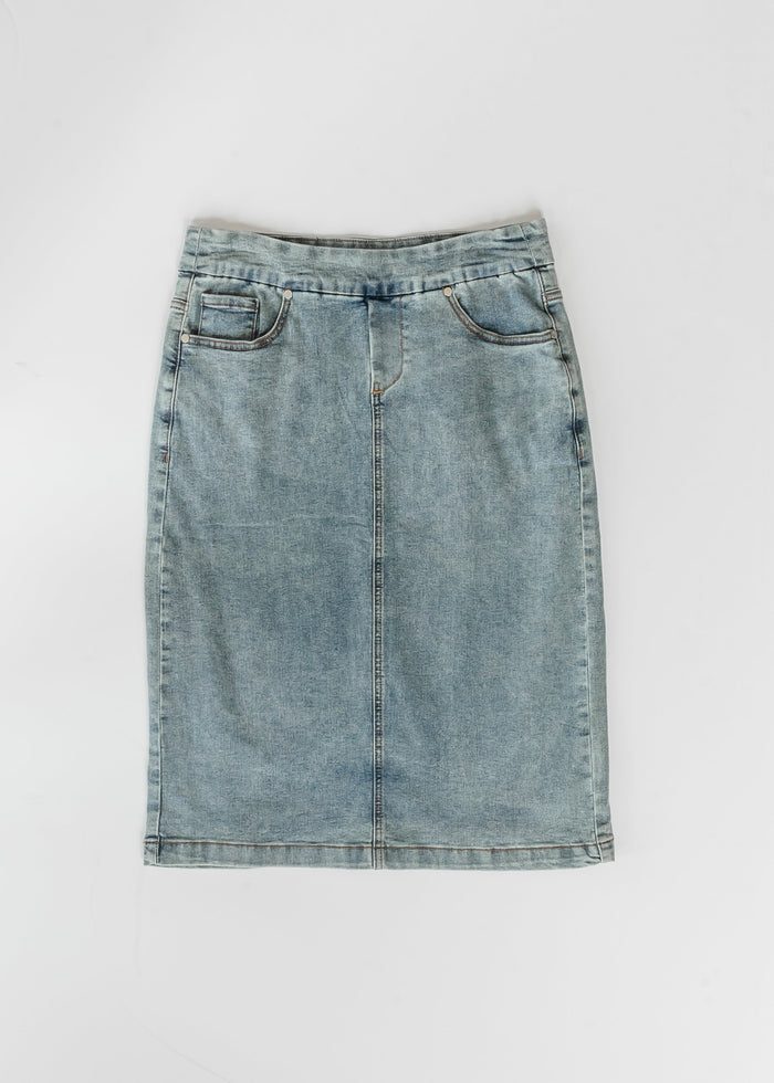 Sandra Classic Wash Midi Denim Skirt IC Skirts