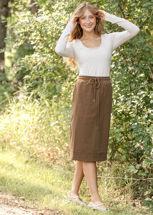 Scoop Neck Long Sleeve Top FF Tops