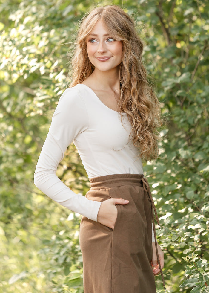 Scoop Neck Long Sleeve Top FF Tops