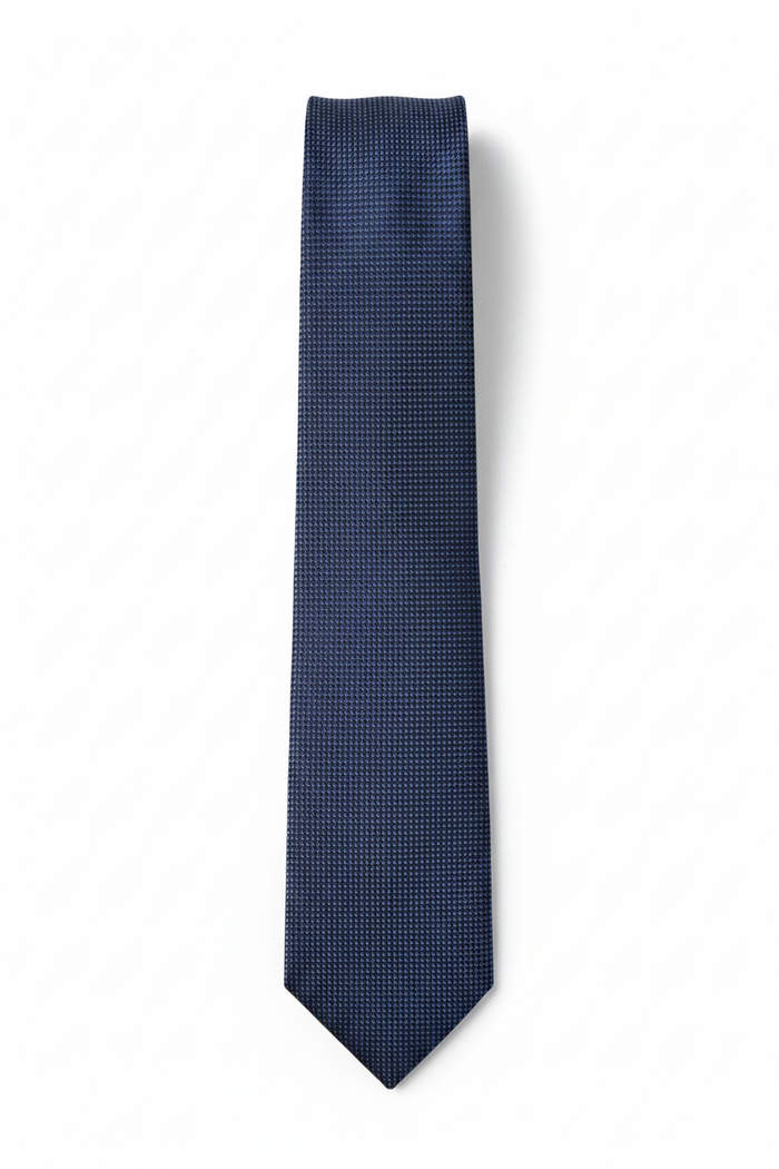 Navy Self-Pattern Tie