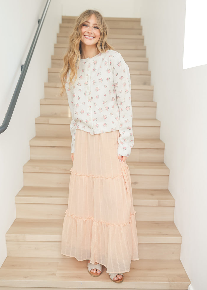 Serena Blush Pink Cotton Maxi Skirt IC Skirts