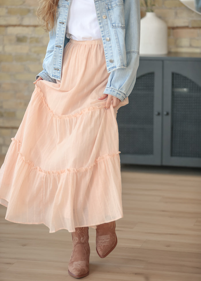 Serena Blush Pink Cotton Maxi Skirt IC Skirts XS