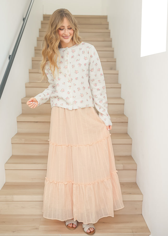 Serena Blush Pink Cotton Maxi Skirt IC Skirts