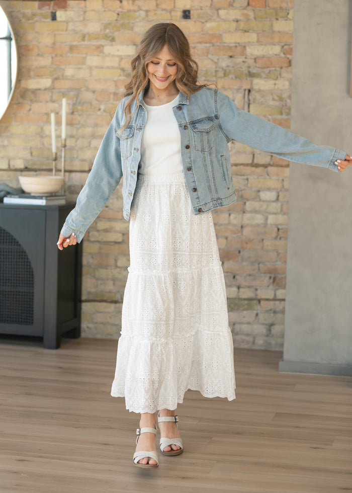 Serena White Eyelet Sleeveless Maxi Dress IC Dresses