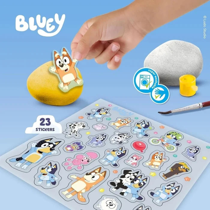 SES Creative Bluey Rock Painting Set - 5 Stones Paints & Stickers - ebebek