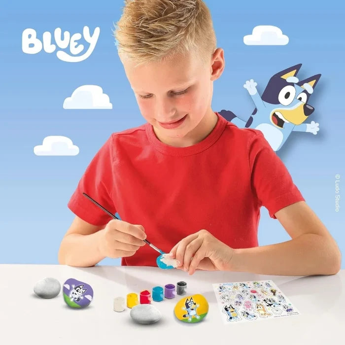 SES Creative Bluey Rock Painting Set - 5 Stones Paints & Stickers - ebebek