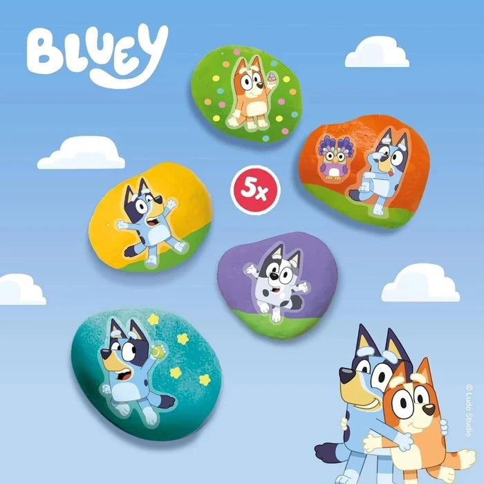 SES Creative Bluey Rock Painting Set - 5 Stones Paints & Stickers - ebebek