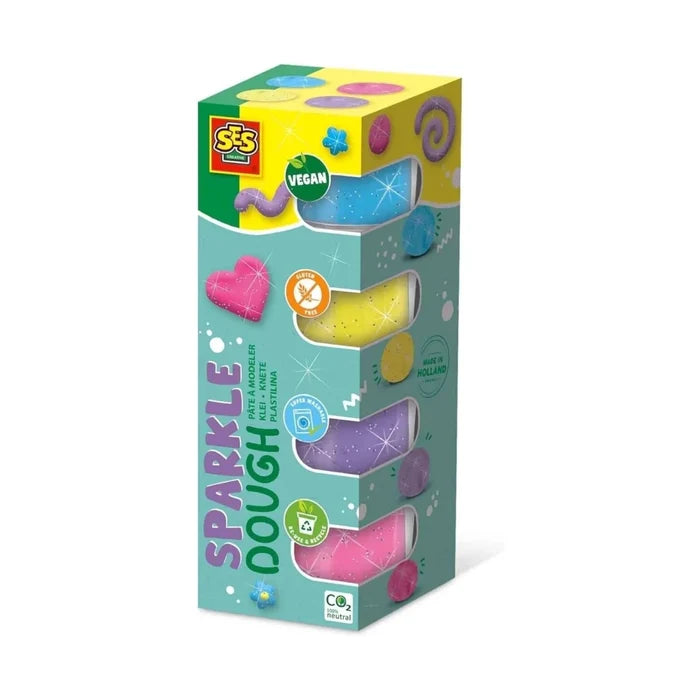 SES Creative Feel Good Sparkle Dough 4x90g - ebebek