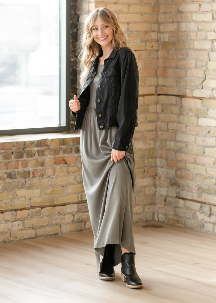 Shea Black Lightweight Denim Jacket IC Tops