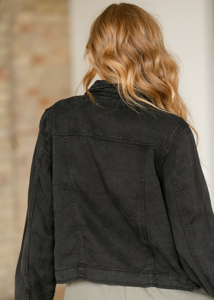 Shea Black Lightweight Denim Jacket IC Tops