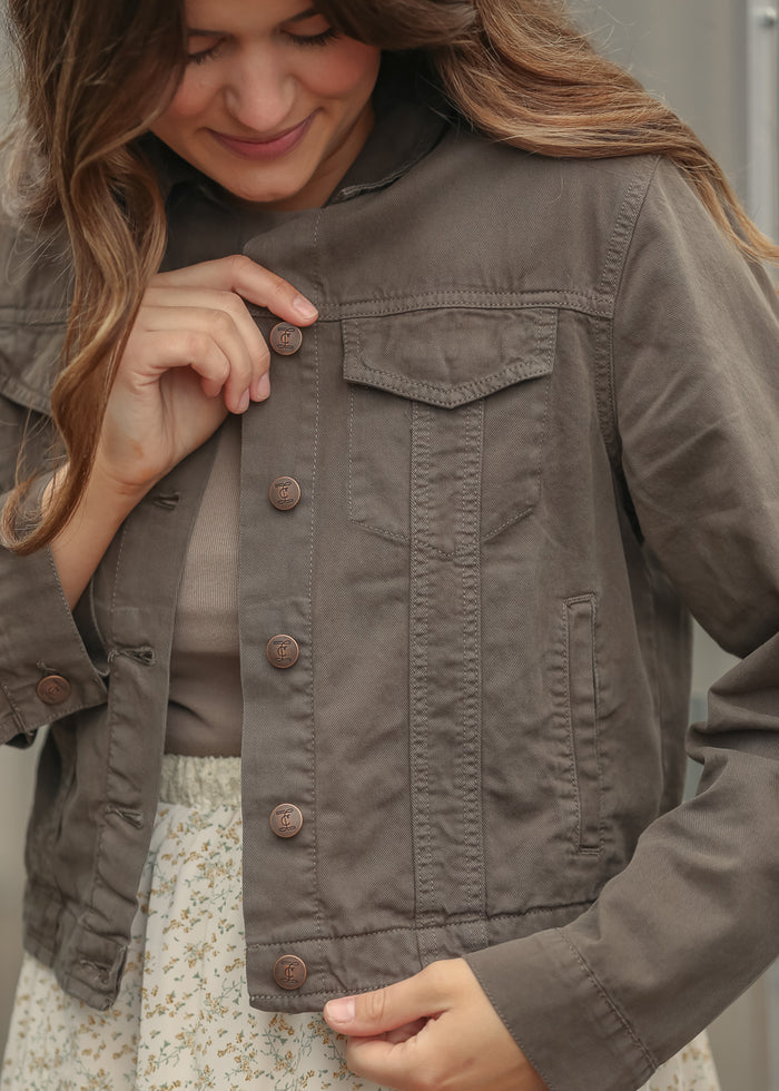 Shea Espresso Lightweight Denim Jacket IC Layering Essentials