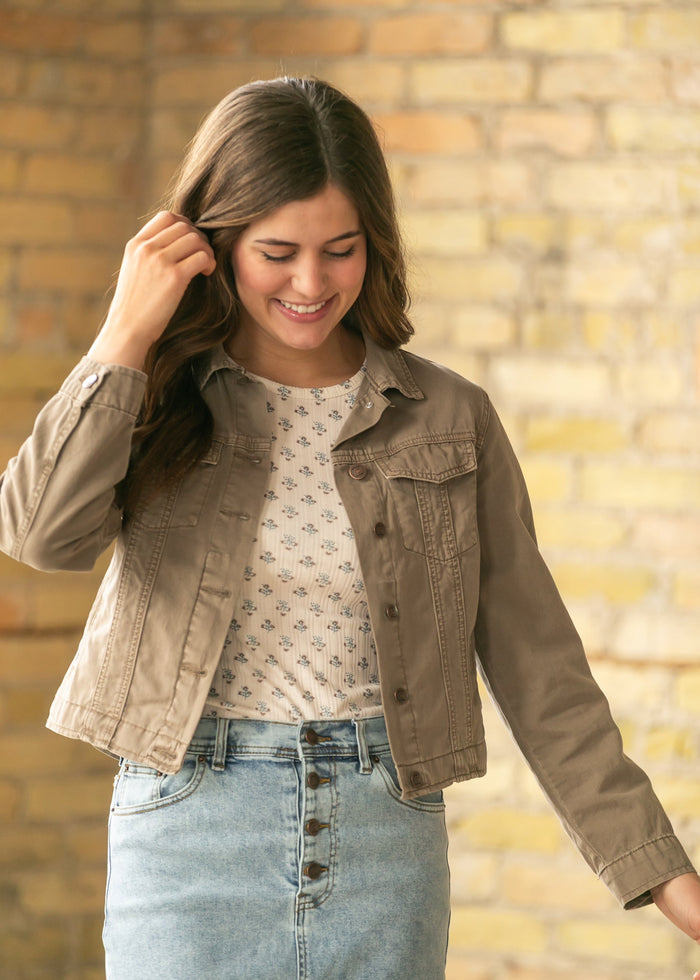 Shea Lightweight Denim Jacket IC Layering Essentials Tan