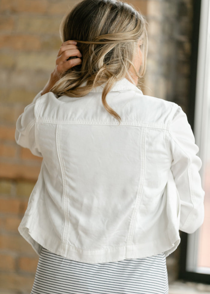 Shea White Lightweight Denim Jacket IC Layering Essentials
