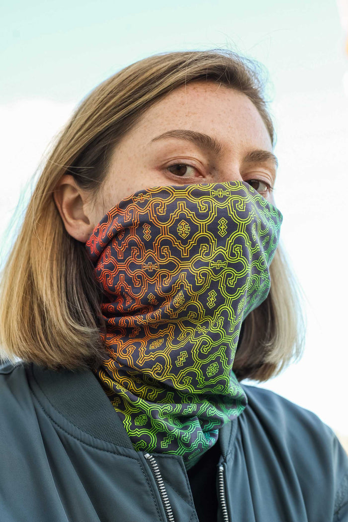 Shipibo Neck Gaiter Grey — Image 2 by Symbolika
