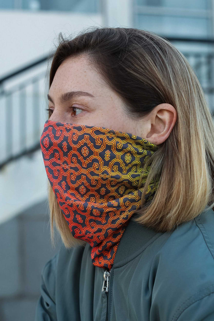 Shipibo Neck Gaiter Grey — Image 6 by Symbolika