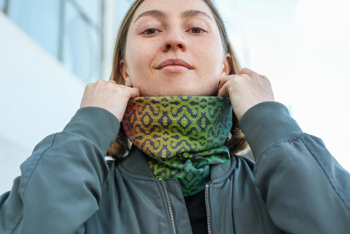 Shipibo Neck Gaiter Grey — Image 8 by Symbolika