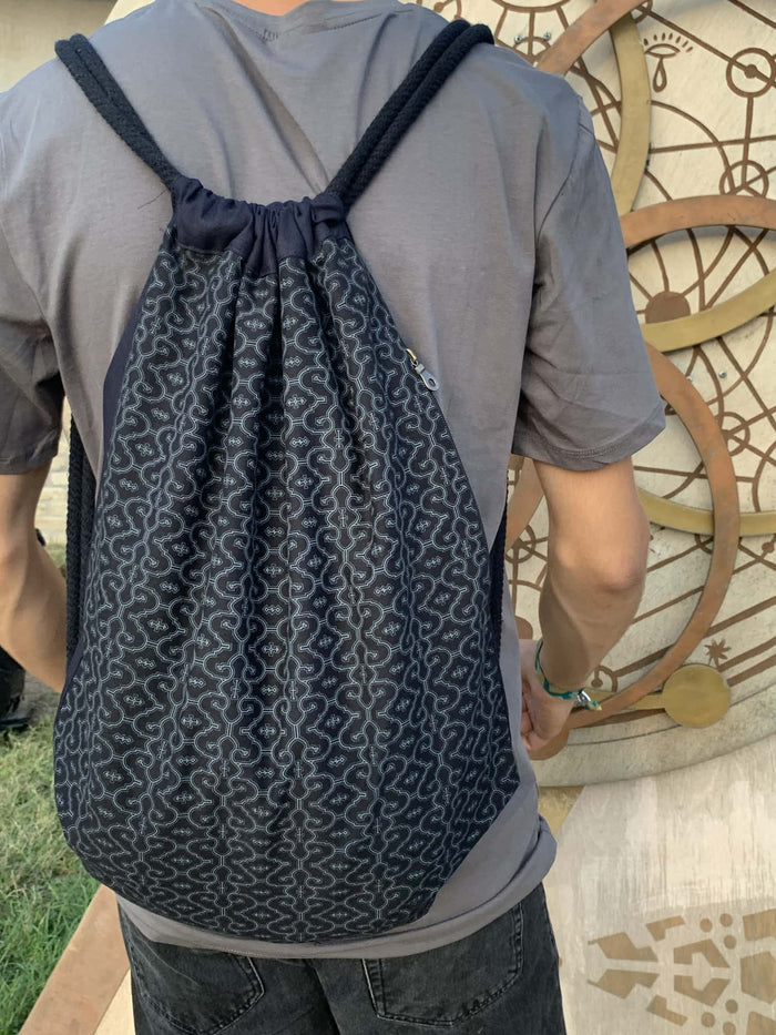 Shipibo Drawstring Bag Drawstring Bag - Front View by Symbolika