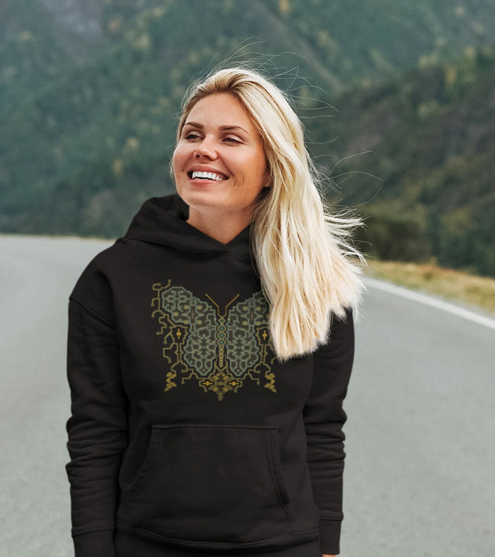 Shipibo Butterfly Hoodie Choice of Colors — Image 3 by Symbolika