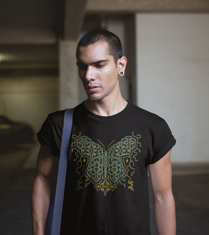 Shipibo Butterfly T-Shirt Choice of Colors — visionary art by Symbolika