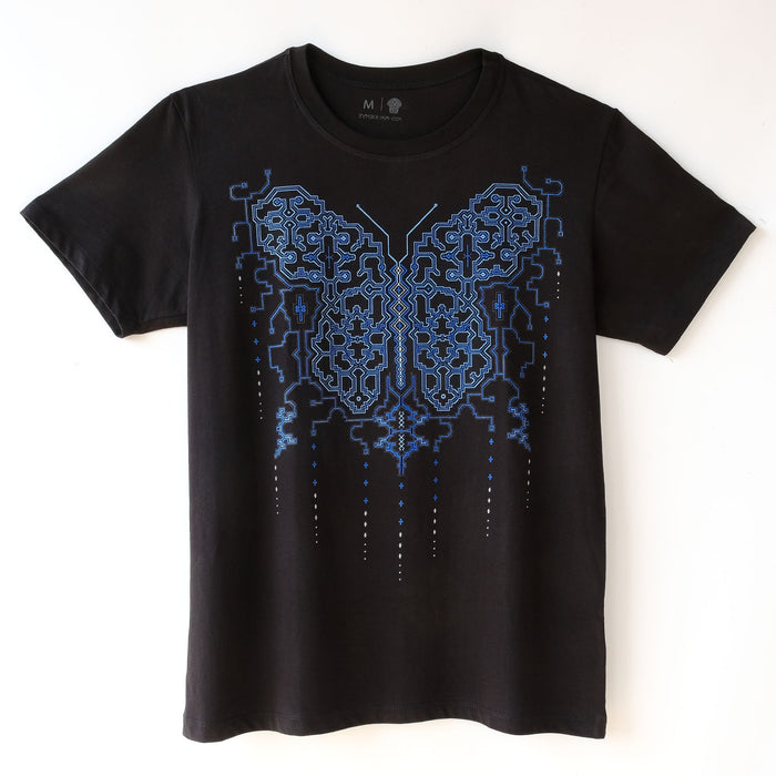 Shipibo Butterfly T-Shirt Black — Image 2 by Symbolika